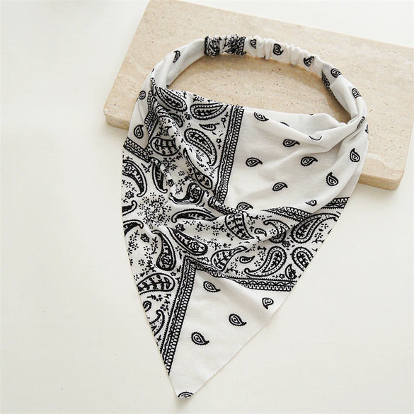 Wholesale Women's Cotton Geometric Artistic Headscarf Hair Belt Triangle Scarf
