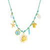 Wholesale Women's Creamy Sweet Minimalist Star Pattern Stainless Steel Goldplated Pendant Necklace