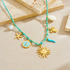 Wholesale Women's Creamy Sweet Minimalist Star Pattern Stainless Steel Goldplated Pendant Necklace