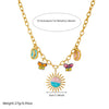 Wholesale Women's Creamy Sweet Style Electroplated Stainless Steel Insect Pattern Butterfly Pendant Necklace With Cross Round Chain