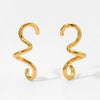 Wholesale Women's Creative Exquisite Line Spiral Geometric Stainless Steel Vacuum Plating Earrings