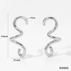 Wholesale Women's Creative Exquisite Line Spiral Geometric Stainless Steel Vacuum Plating Earrings