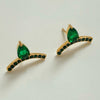 Wholesale Women's Creative Geometric Stainless Steel Earrings With Inlaid Zircon And Electroplating High Sweet Wind Design