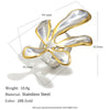 Wholesale Women's Creative Light Luxury Stainless Steel Electroplated Twocolor Flower Ring Hand Jewelry