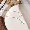 Wholesale Women's Cross Jewelry Set With Crown And Roman Numerals Stainless Steel O Word Chain Electroplated Pendant Necklace And Earrings Light Luxury Style