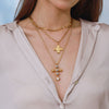 Wholesale Women's Cross Titanium Steel And Stainless Steel Necklace With Geometric Pattern And Electroplating Treatment