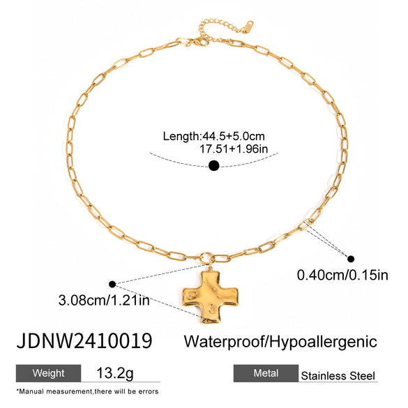 Wholesale Women's Cross Titanium Steel And Stainless Steel Necklace With Geometric Pattern And Electroplating Treatment