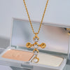 Wholesale Women's Cross Titanium Steel And Stainless Steel Necklace With Geometric Pattern And Electroplating Treatment