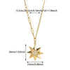 Wholesale Women's Crossstyle Titanium And Stainless Steel Necklace With Heartshaped Pendant Light Luxury Sixpointed Star Geometric Design Electroplated Clavicle Chain