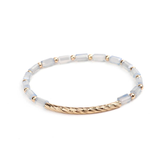 Wholesale Women's Crystal Beaded Geometric Bracelet Jewelry Made Of Golden Copper