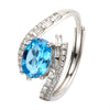 Wholesale Women's Crystal S925 Sterling Silver Ring With Crown And Wave Patterns Light Luxury Style