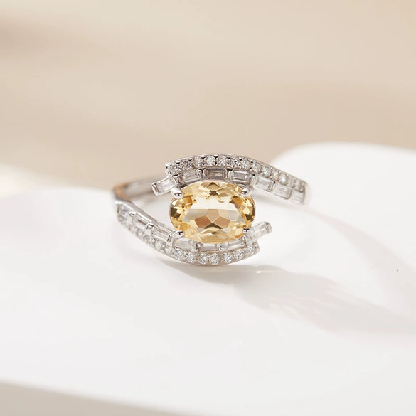 Wholesale Women's Crystal S925 Sterling Silver Ring With Crown And Wave Patterns Light Luxury Style
