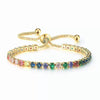 Wholesale Women's Crystal Tennis Bracelet With Colorful Zircon Copper Material Rhombus Shape Inlaid Zircon Process