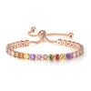 Wholesale Women's Crystal Tennis Bracelet With Colorful Zircon Copper Material Rhombus Shape Inlaid Zircon Process