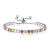Wholesale Women's Crystal Tennis Bracelet With Colorful Zircon Copper Material Rhombus Shape Inlaid Zircon Process
