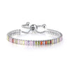 Wholesale Women's Crystal Tennis Bracelet With Colorful Zircon Copper Material Rhombus Shape Inlaid Zircon Process