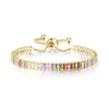 Wholesale Women's Crystal Tennis Bracelet With Colorful Zircon Copper Material Rhombus Shape Inlaid Zircon Process