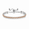 Wholesale Women's Crystal Tennis Bracelet With Colorful Zircon Copper Material Rhombus Shape Inlaid Zircon Process