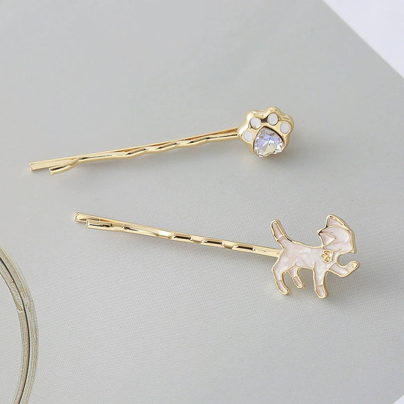 Wholesale Women's Cute Animal Cat Hairpin Zinc Alloy Headdress