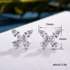 Wholesale Women's Cute Animal Zodiac Copper Mini Horse Eye Water Drop And Small Butterfly Zircon Earrings