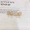 Wholesale Women's Cute Bow Natural Freshwater Pearl Earrings In 18K Gold Color Oblate Shape