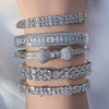 Wholesale Women's Cute Bow Simulation Drill Copper Platinum Plated Micro Inlaid Zircon Geometric Style Bracelet