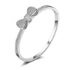 Wholesale Women's Cute Bow Simulation Drill Copper Platinum Plated Micro Inlaid Zircon Geometric Style Bracelet