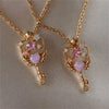 Wholesale Women's Cute Copper Electroplated Ushaped Key Pendant Ochain Necklace