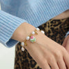 Wholesale Women's Cute Geometric And Floral Patterned Stainless Steel Electroplated Bracelet Jewelry