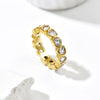 Wholesale Women's Cute Geometric Heartshaped Stainless Steel Vacuum Furnace Electroplated Diamond Ring Jewelry Accessories