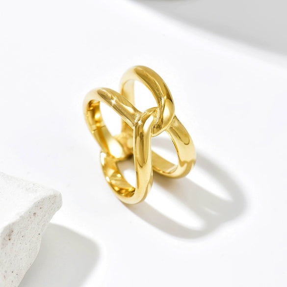 Wholesale Women's Cute Geometric Heartshaped Stainless Steel Vacuum Furnace Electroplated Diamond Ring Jewelry Accessories
