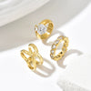 Wholesale Women's Cute Geometric Heartshaped Stainless Steel Vacuum Furnace Electroplated Diamond Ring Jewelry Accessories