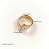 Wholesale Women's Cute Geometric Pattern Stainless Steel Rings With Vacuum Real Gold Plating In Pvd Furnace