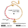 Wholesale Women's Cute Geometric Stainless Steel Electroplated Rhinestone Red Rope Bracelet Jewelry