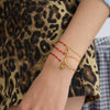 Wholesale Women's Cute Geometric Stainless Steel Electroplated Rhinestone Red Rope Bracelet Jewelry