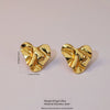 Wholesale Women's Cute Heart Shape Stainless Steel Earrings Electroplated For Autumn And Winter