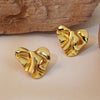Wholesale Women's Cute Heart Shape Stainless Steel Earrings Electroplated For Autumn And Winter