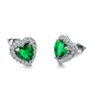 Wholesale Women's Cute Heart Shaped Copper Ear Studs With Inlaid Zircon