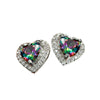 Wholesale Women's Cute Heart Shaped Copper Ear Studs With Inlaid Zircon