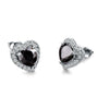 Wholesale Women's Cute Heart Shaped Copper Ear Studs With Inlaid Zircon
