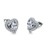 Wholesale Women's Cute Heartshaped Copper Zircon Stud Earrings