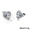Wholesale Women's Cute Heartshaped Copper Zircon Stud Earrings