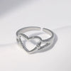 Wholesale Women's Cute Heartshaped Electroplated Stainless Steel Open Ring