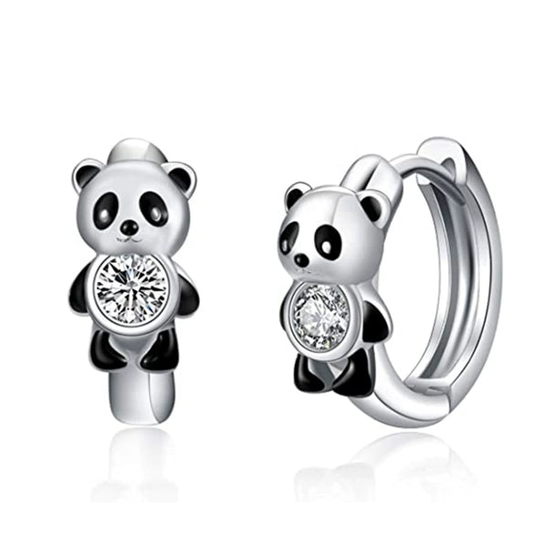 Wholesale Women's Cute Panda Ear Earrings Copper Animals Zodiac Dripping Glue