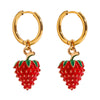 Wholesale Women's Cute Sweet Stainless Steel Fruit Shaped Electroplated Earrings