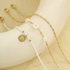 Wholesale Women's Daisy Pearl Stainless Steel 18K Electroplated Geometric Fashion Jewelry Bracelet