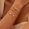 Wholesale Women's Daisy Pearl Stainless Steel 18K Electroplated Geometric Fashion Jewelry Bracelet