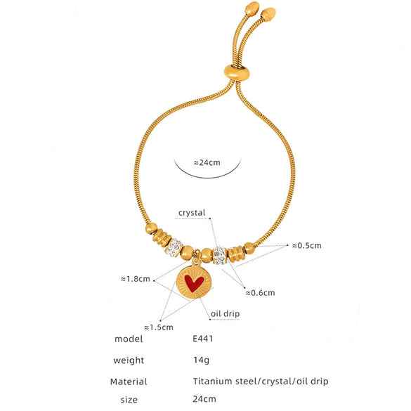 Wholesale Women's Devil's Eye Titanium Steel Bracelet With Geometric Design And Inlaid Zircon Electroplating