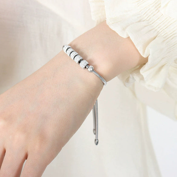 Wholesale Women's Devil's Eye Titanium Steel Bracelet With Geometric Design And Inlaid Zircon Electroplating