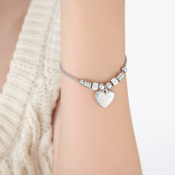 Wholesale Women's Devil's Eye Titanium Steel Bracelet With Geometric Design And Inlaid Zircon Electroplating